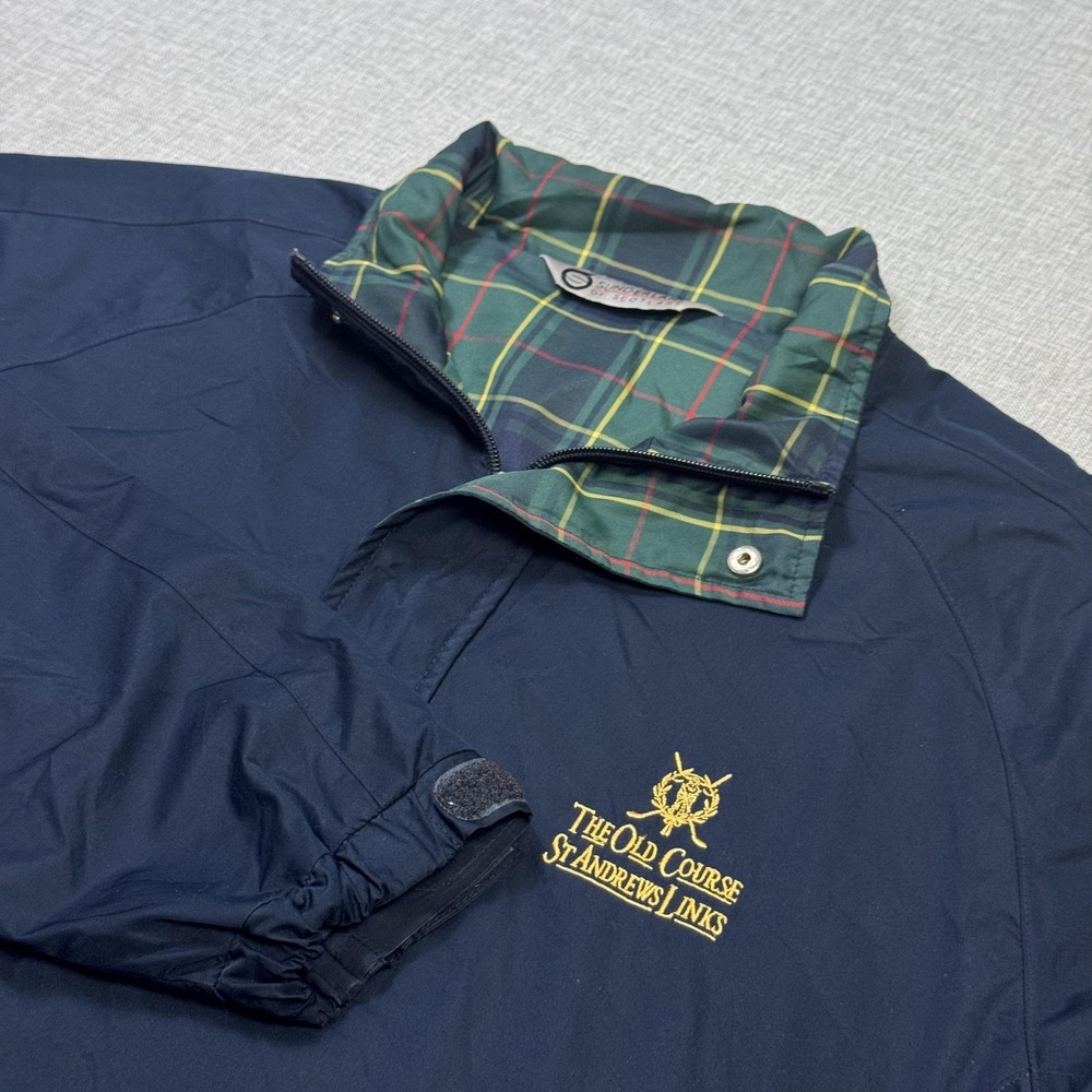 Sunderland Of Scotland St. Andrews Links Golf Jacket Mens 2XL Blue Tartan Lined